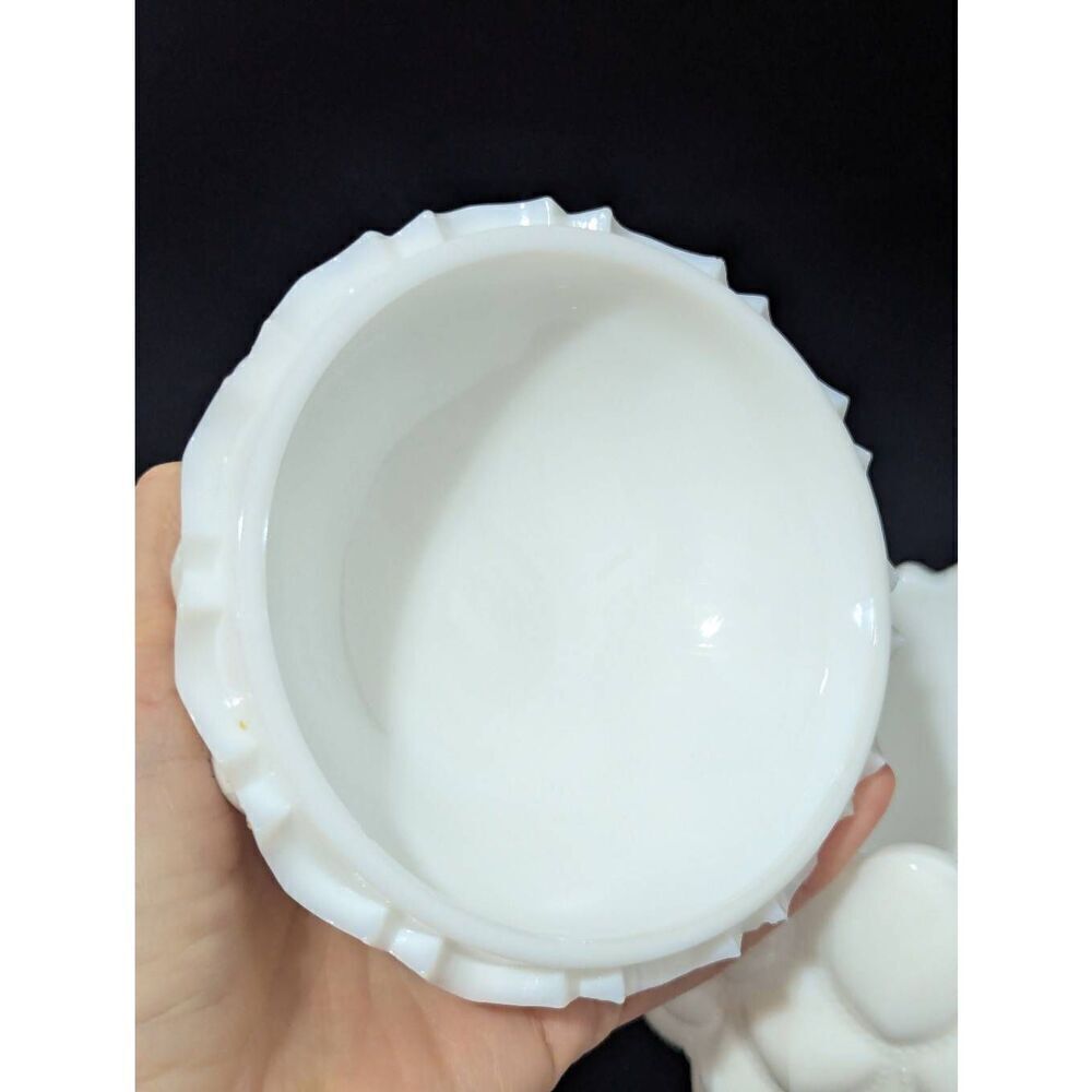 Fostoria Milk Glass Heavy Pedestal Vase With Lid - Picture 3 of 8